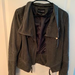 Grey suede Moto jacket